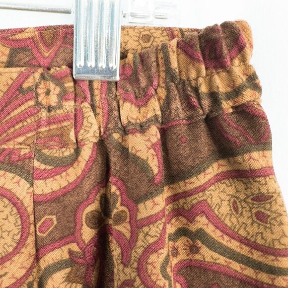 Vintage Studio Works Paisley Moleskin Midi Skirt Large Brown Boho Western Autumn - Picture 13 of 15